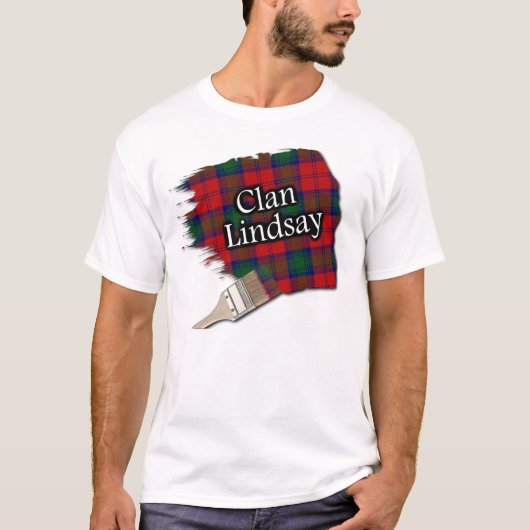 Clan Lindsay Scottish Tartan Paint Shirt (Voorkant)