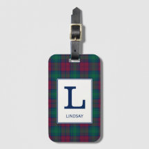Clan Lindsay Tartan Monogrammed