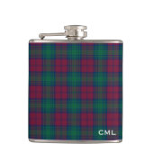 Clan Lindsay Tartan Monogrammed Heupfles (Voorkant)