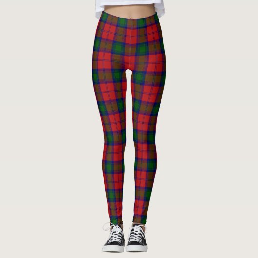 Clan Lindsay Tartan Pset Scottish Kilt Pattern Leggings (Voorkant)
