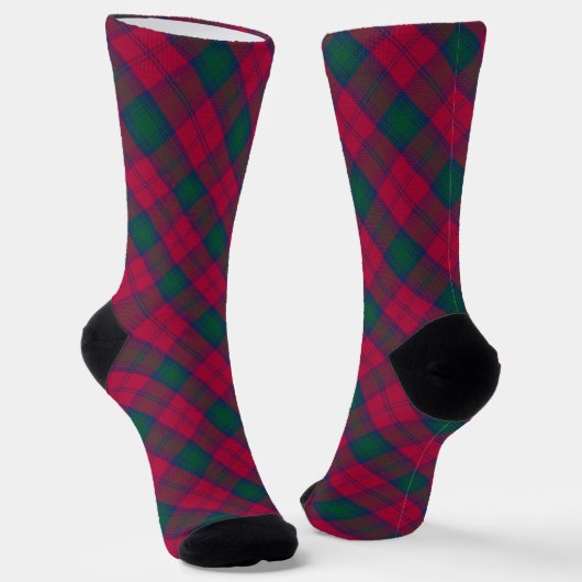 Clan Lindsay Tartan Sokken (Gebogen)
