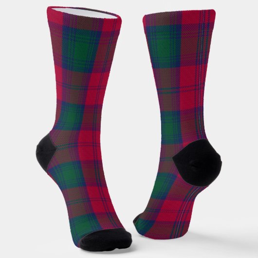 Clan Lindsay Tartan Sokken (Gebogen)