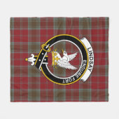 Clan Lindsay Weathered Tartan Pset Fleece Deken (Voorkant (Horizontaal))