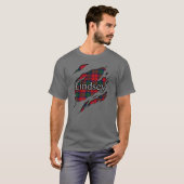 Clan Lindsey Lindsay Tartan Spirit T-shirt (Voorkant volledig)