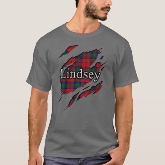 Clan Lindsey Lindsay Tartan Spirit T-shirt (Voorkant)