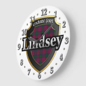 Clan Lindsey Tartan Scottish Dream Clock Grote Klok (Hoek)