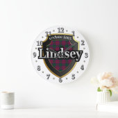 Clan Lindsey Tartan Scottish Dream Clock Grote Klok (Huis)