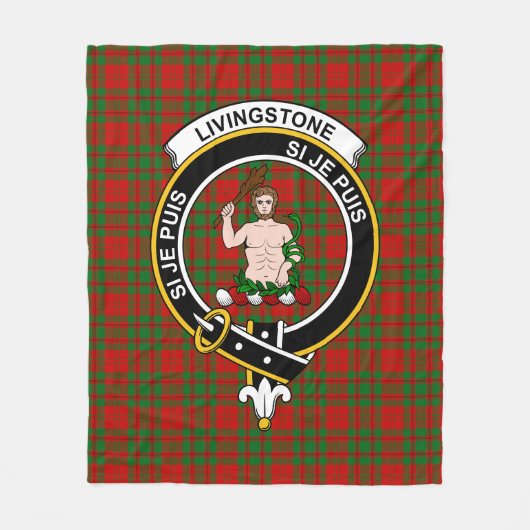Clan Livingstone Tartan Pset Fleece Deken (Voorkant)