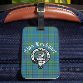 Clan Lockhart Crest Badge & Tartan Bagagelabel