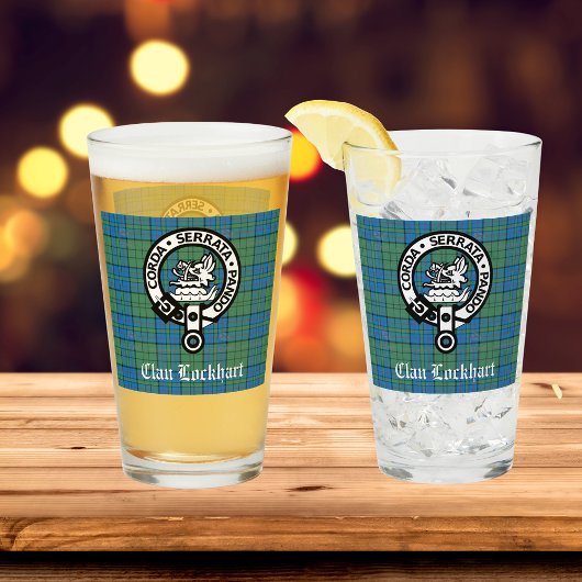 Clan Lockhart Crest Badge & Tartan Glas