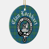 Clan Lockhart Crest Badge & Tartan Keramisch Ornament (Rechts)