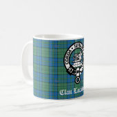 Clan Lockhart Crest Badge & Tartan Koffiemok (Voorkant links)