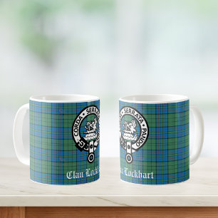 Clan Lockhart Crest Badge & Tartan Koffiemok