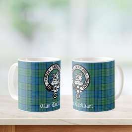 Clan Lockhart Crest Badge & Tartan Koffiemok