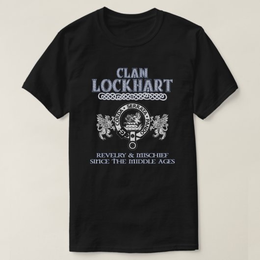 Clan Lockhart crest Schotse clans Schotse surnam T-shirt (Design voorkant)