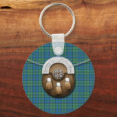 Clan Lockhart Tartan en Sporran Sleutelhanger (Voorkant)