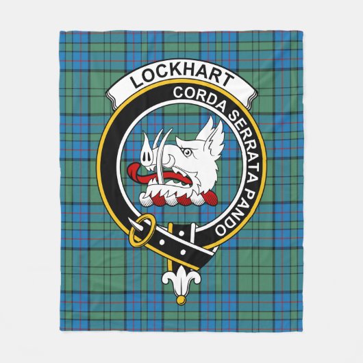 Clan Lockhart Tartan Pset Fleece Deken (Voorkant)