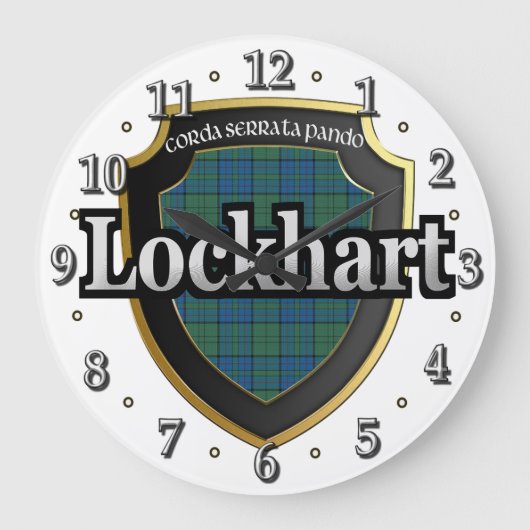 Clan Lockhart Tartan Scottish Dream Clock Grote Klok (Voorkant)