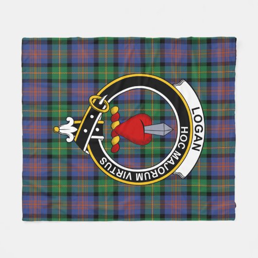 Clan Logan Ancient Tartan Pset Fleece Deken (Voorkant (Horizontaal))