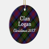 Clan Logan Scottish Tartan Keramisch Ornament (Rechts)