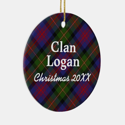 Clan Logan Scottish Tartan Keramisch Ornament (Rechts)