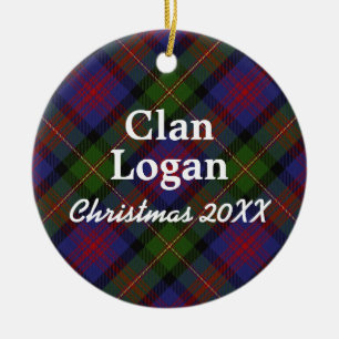 Clan Logan Scottish Tartan Keramisch Ornament