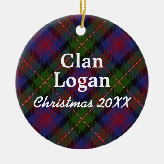 Clan Logan Scottish Tartan Keramisch Ornament (Voorkant)