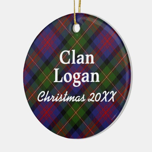 Clan Logan Scottish Tartan Keramisch Ornament (Links)