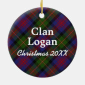 Clan Logan Scottish Tartan Keramisch Ornament (Achterkant)