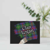 Clan Logan Scottish Tartan Paint Brush Briefkaart (Staand voorkant)