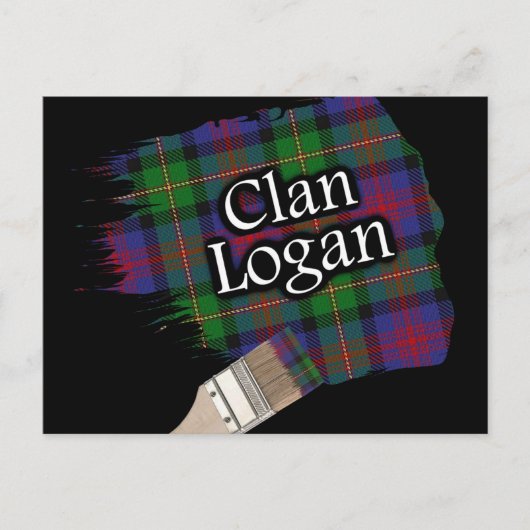 Clan Logan Scottish Tartan Paint Brush Briefkaart (Voorkant)