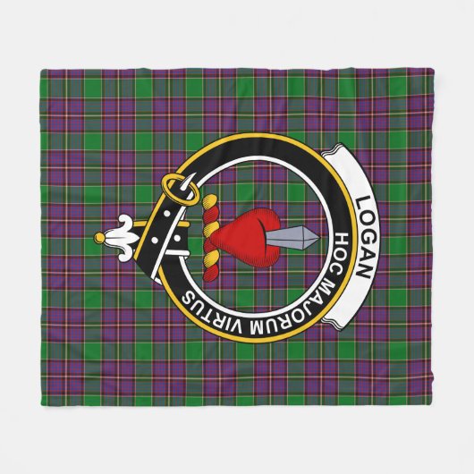 Clan Logan Tartan Pset Fleece Deken (Voorkant (Horizontaal))