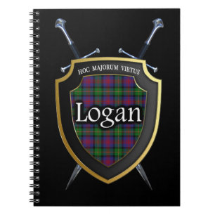 Clan Logan Tartan Shield & Zwaarden Notitieboek