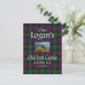 Clan Logan's Old Fast Castle Coffee Co. Briefkaart (Staand voorkant)