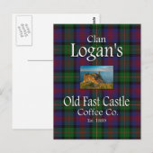 Clan Logan's Old Fast Castle Coffee Co. Briefkaart (Voorkant / Achterkant)