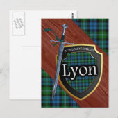 Clan Lyon Tartan Sword & Shield Briefkaart (Voorkant / Achterkant)