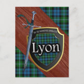 Clan Lyon Tartan Sword & Shield Briefkaart (Voorkant)