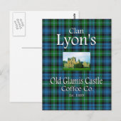 Clan Lyon's oude Glamis Castle Coffee Co. Briefkaart (Voorkant / Achterkant)