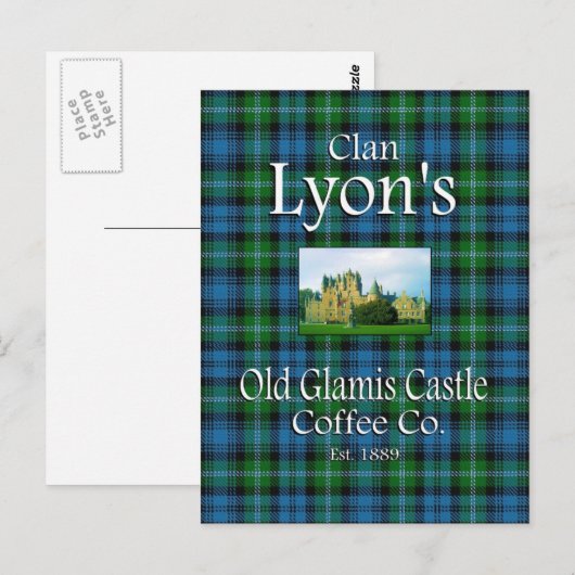 Clan Lyon's oude Glamis Castle Coffee Co. Briefkaart (Voorkant / Achterkant)