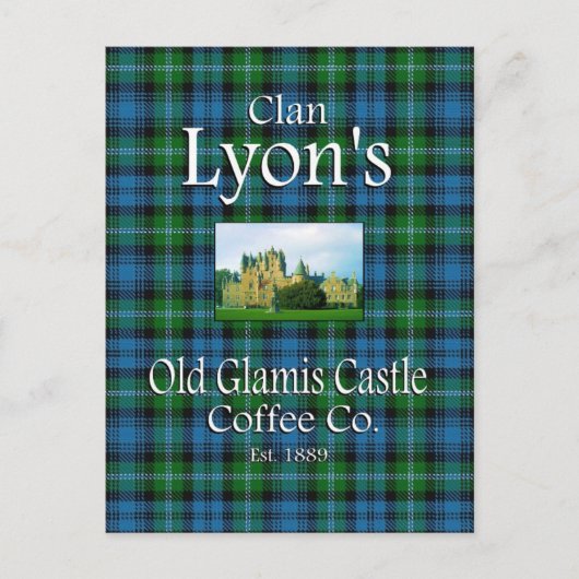 Clan Lyon's oude Glamis Castle Coffee Co. Briefkaart (Voorkant)
