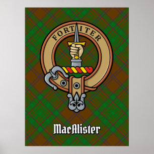 Clan MacAlister Crest over de jacht op Glenbarr Ta Poster