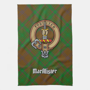 Clan MacAlister Crest over de jacht op Glenbarr Ta Theedoek