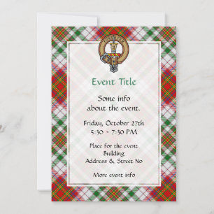 Clan MacAlister Crest over Dress Tartan Uitnodigin Kaart