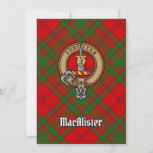 Clan MacAlister Crest over Glenbarr Tartan Kaart (Achterkant)
