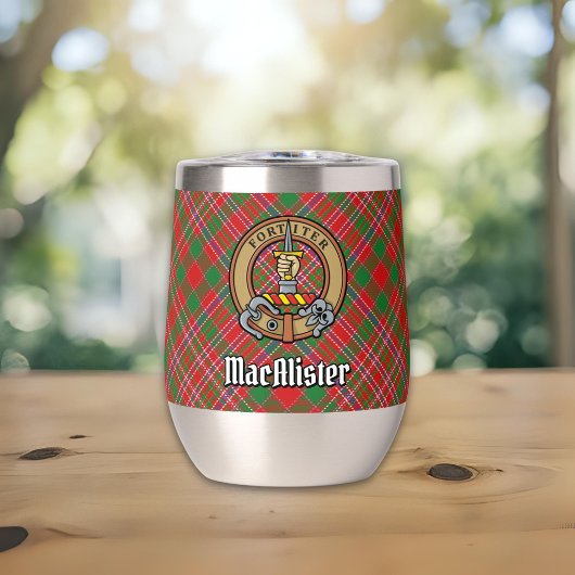 Clan MacAlister Crest over Tartan