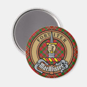 Clan MacAlister Crest over Tartan Magneet (Voorkant / Achterkant)