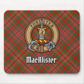 Clan MacAlister Crest over Tartan Muismat (Voorkant)