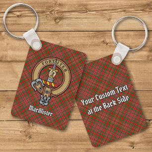 Clan MacAlister Crest over Tartan Sleutelhanger