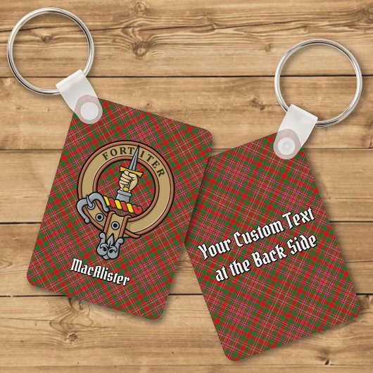 Clan MacAlister Crest over Tartan Sleutelhanger