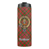 Clan MacAlister Crest over Tartan Thermosbeker (Voorkant)